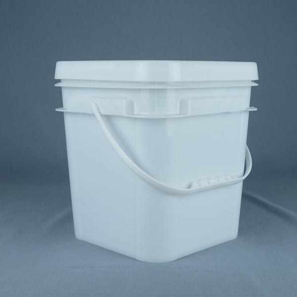 Quality Food Safe 10 Litre Square Plastic Buckets With Handles Customized Color for sale