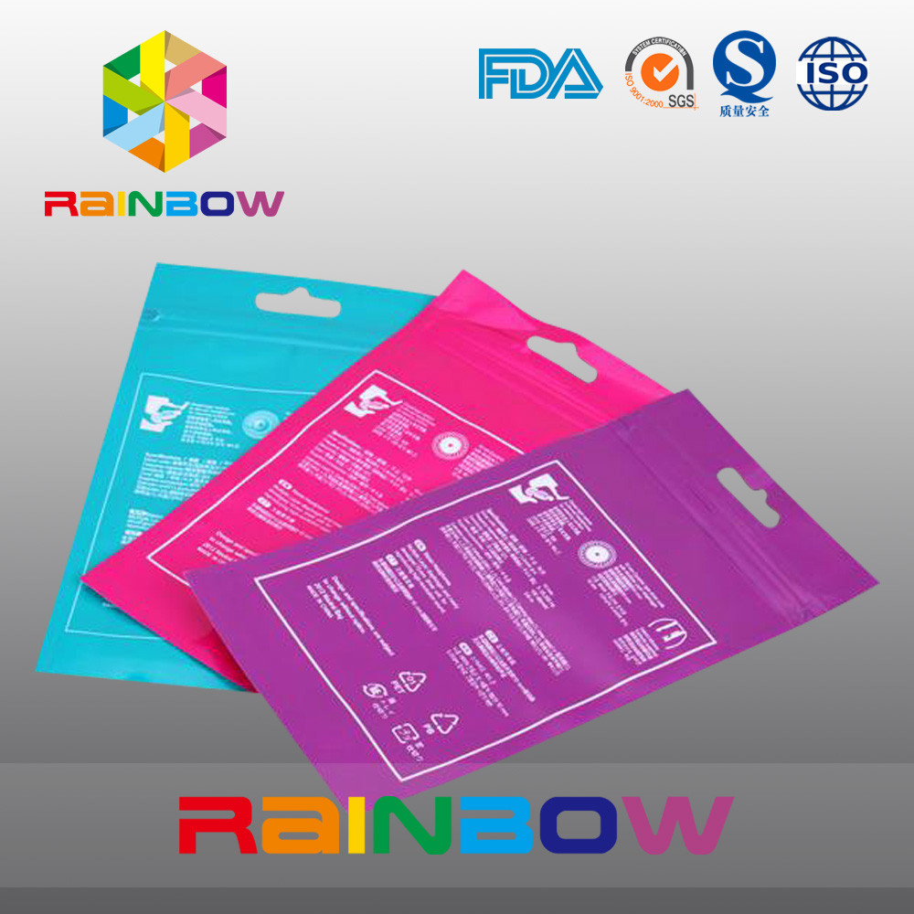 China OPP Header Bags With Adhesive Strip For Tissue /  Printed Cellophane Bags With Logo factory