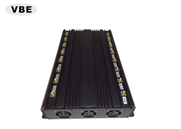 China 16 Channles 2G/3G/4G/5G Cell Phone Signal Jammer , Wifi Signal Jammer 5 - 50m Effective Range, Wireless Signal Jammer factory