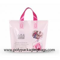 China 100 Microns Plastic Shopping Bags With Soft Loop Handles for sale