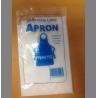 China DISPOSABLE plastic pe apron in white or blue color, single packing or colord box packing factory