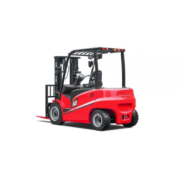 Quality A Series Four Wheel Electric Forklift Truck 4.0 - 5.0 Ton Red Color For for sale