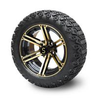 Quality Golf Cart 14'' Bronze/Black Rims And 22*10-14 Off-road Tires Combo Including Lug for sale