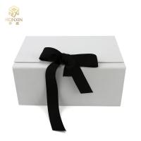 Quality Pure White Magnetic Closure Gift Box With Ribbon , Makeup Set Gift Box for sale