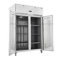 China Monoblock R404a Stainless Steel Upright Freezer Defrosting Glass Door factory