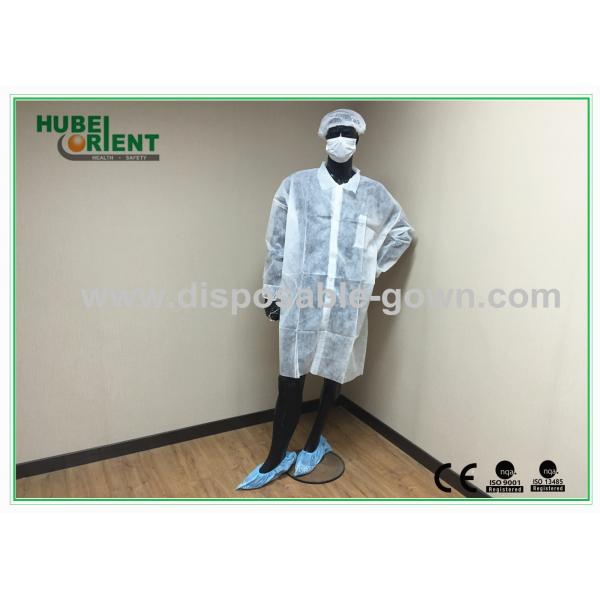 Quality Medical Non-Woven Disposable Lab Coats/Lab Coat For Workers With White Or Blue Color for sale