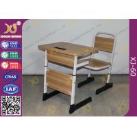 China Iron Legs Screws Adjustable Student Desk And Chair Set For Elementary School factory