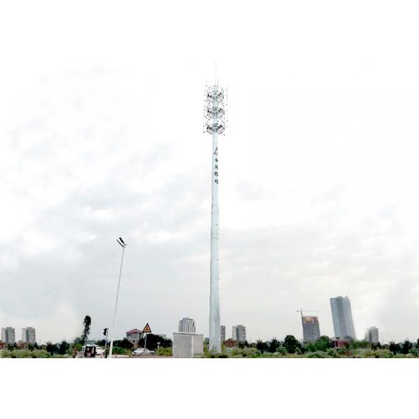 Quality 50m GSM FM 5G Telecom Steel Tower 3 Platforms Hot Dip Galvanized for sale