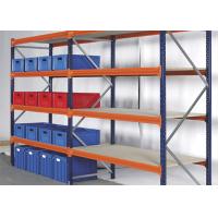 China Multi - Tier Long Span Racking System Steel Storage Shelves Orange Coating for sale