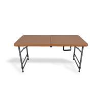 China Brown Plastic Folding Tables , Adjustable 4 Foot Folding Table 100% Virgin HDPE factory