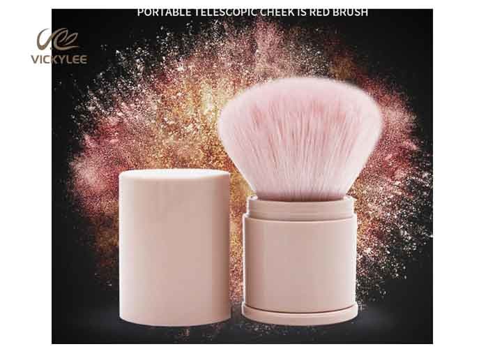 China Retractable Synthetic Fiber 3.5CM Blush Makeup Brush factory