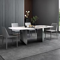 Quality stainless steel base ceramic marble top dining table , 8 seat dining table in for sale