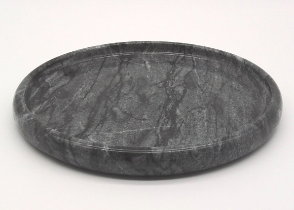 Quality Hotel Natural Round Marble Serving Tray Black Polished Environment Friendly for sale