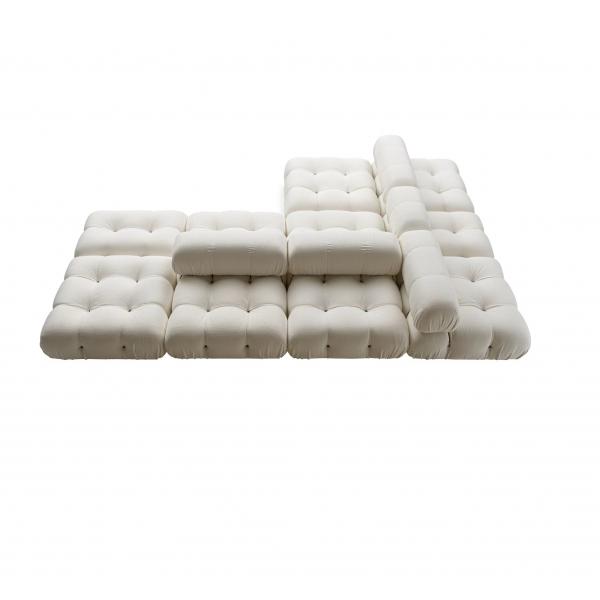 Quality Teddy Hotel Lobby Furniture Fabric White Lamb Wool Sofa Modular Combination for sale