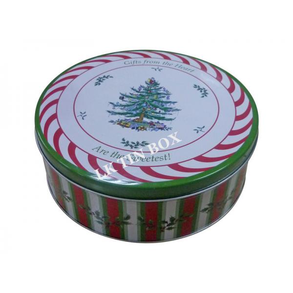Quality Custom Printed Christmas Holiday Cake Cookie Tin Box Gift Packaging for sale