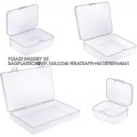 China Mixed Sizes Rectangular Empty Mini Clear Plastic Organizer Storage Box Containers With Hinged Lids For Small Items factory