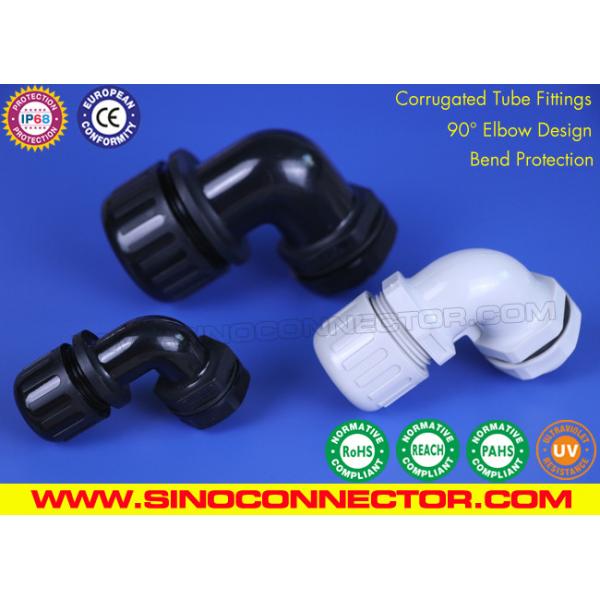 Quality 90° Elbow IP68 Waterproof Quick Connectors (Fittings) for Corrugated Tubes for sale