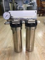 China Two Stage Under Sink 10&quot; Stainless Steel Water Filter Water Purifier With Pressure Gauge factory