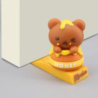 China Novelty Funny Door Draft Wedge Rubber Cute Bear Shaped Door Wedge Stopper factory
