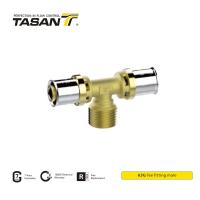 China Heating System  Brass Press Fittings Male Tee Fitting ISO228  Thread 63G factory