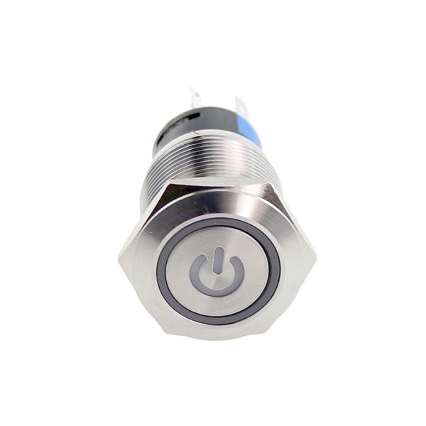 Quality 19mm Blue RED Illuminated Push Button Switch Round Head Angle Eyes Symbol 5 Pin for sale