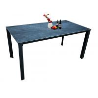 China Modern Fixed Dining Table With Chinese Ceramic Streamlined Steel Triangular Legs for sale