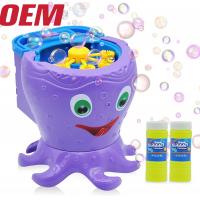China Nuby Bath Octopus Bubble Machine Made Automatic Bubble Maker With 2 Solutions OEM Bubble Blower  For Kids factory