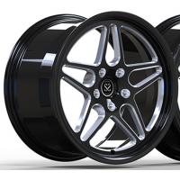 China Honda Civic R FL5 Forged 1 Piece Aluminum Wheels 9.5Jx19 ET60 Gloss Black+Milling for sale