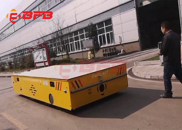 Quality Self - Loading Trackless Transfer Cart Trolley 100MT On Concrete Floor for sale