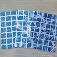 China Reinforced with fabric Anti-Microorganisms polyvinyl chloride Blue Mosaic pvc swimming pool liner factory