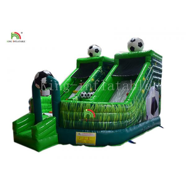 Quality Green Football Childrens Inflatable Bouncy Castle Jumping House Combo Slide For Party for sale
