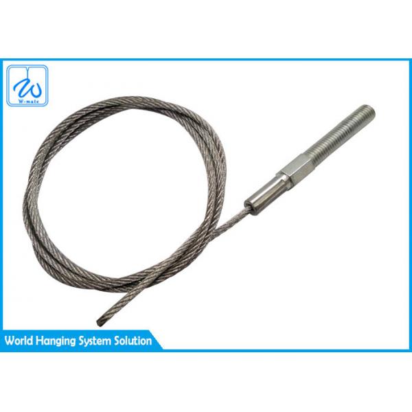 Quality 2.5mm Steel Custom Wire Rope Assemblies With M8 Threaded Studs for sale