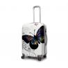 China ABS+PC butterfly printing hard shell spinner rolling lightweight two-piece luggage set factory