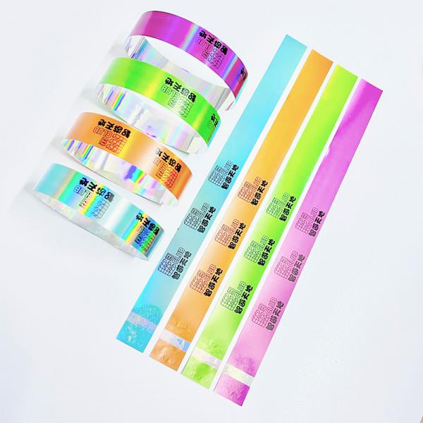 Quality Synthetic Personalised Event Wristbands , Waterproof Printable Tyvek Wristbands for sale