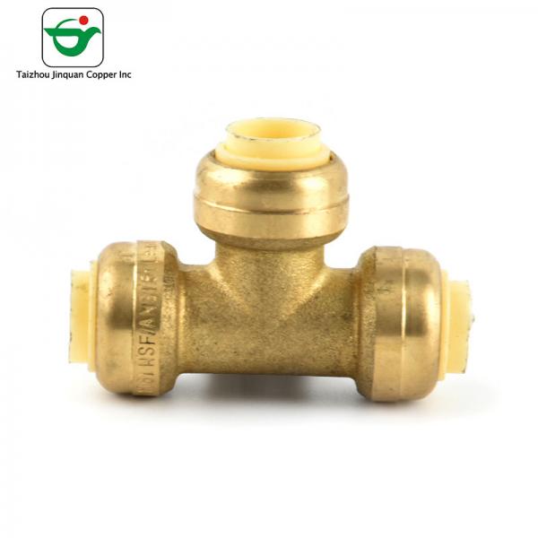 Quality 1/2''X1/2''X1/2'' Push Fit Pipe Fittings Brass Tee Connector for sale