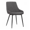China Charcoal Fabric Dining Room Chairs Black Powder Coat Finish 100% Polyster factory