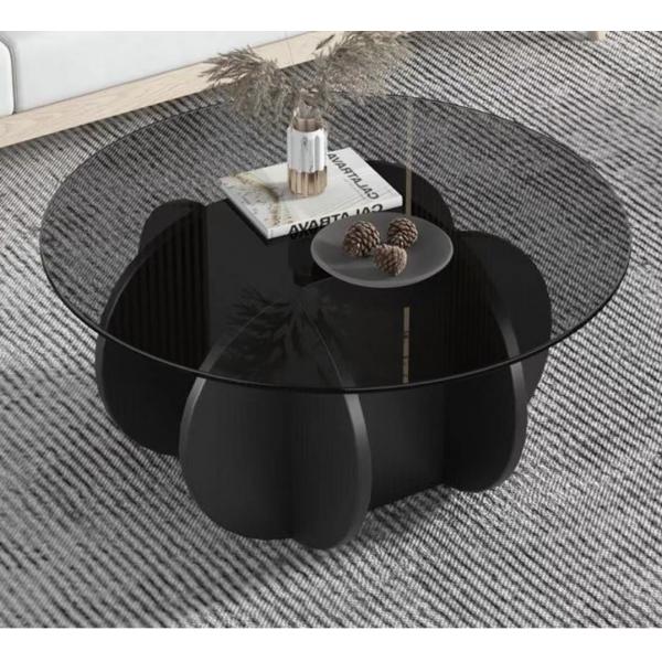 Quality Simple Light Luxury Solid Wood Acrylic Coffee Table Living Room Round Tea Table for sale