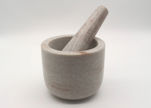 Quality Round Stone Mortar And Pestle , Marble Bowl With Grinder Handcrafts for sale
