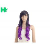 China Loose Curly Synthetic Hair Wigs Lace Cap , High Temperature Fiber Wig factory