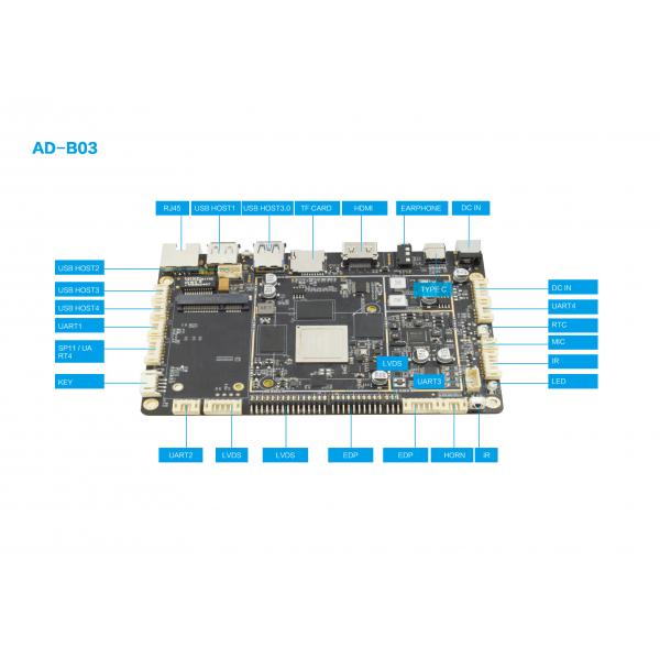 Quality Bluetooth 4.0 Embedded System Board RK3399 Six Core 84" Display Interface for sale