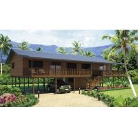 China Holiday Living Home Beach Bungalows , Wooden Bungalow With Light Steel Frame factory