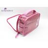 China Super Clear Soft PVC Bags Pink PU Handle Custom Lady Handbag Fashion Women Bag factory