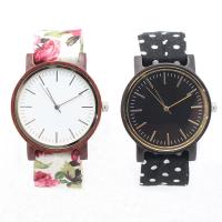 China High Grade Custom Wooden Watches For Women With Cotton Cloth Band factory