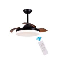 China 3 Color Adjustable Chandelier Ceiling Fan Lamp 36 Inch Remote Control Invisible Ceiling Fan With Light factory