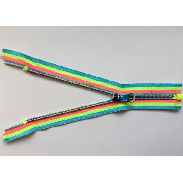 Quality Rainbow Coloured Cotton Webbing Straps Gradient Teeth Zipper With Original for for sale