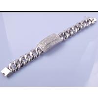 China 96.25 Grams 925 Silver CZ Bracelet 19cm Matching Magnetic Bracelets For Couples factory