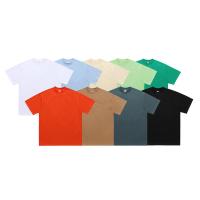China Plus Size Men's Printed T-shirt 240G Cotton Short Sleeve Loose Base T Shirt for Men S-2XL factory