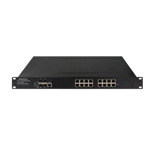 Quality Managed L2 Hardened 16 Port Industrial Ethernet Switch 4pcs Fiber Ports DC36V for sale