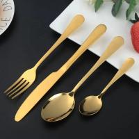 China Wholesale set stainless steel gold  knife spoon fork cutlery sets for wedding event factory