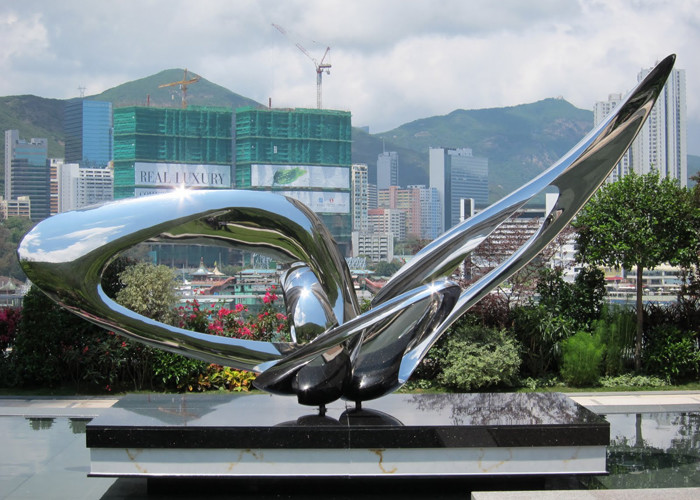 China Contemporary Modern Stainless Steel Sculpture , Large Garden Metal Art Sculpture factory